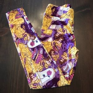 LuLaRoe Beauty and the Beast Belle OS Leggings
